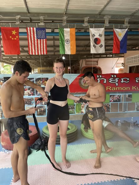 Kun Khmer training at Kun Khmer Club in Siem Reap