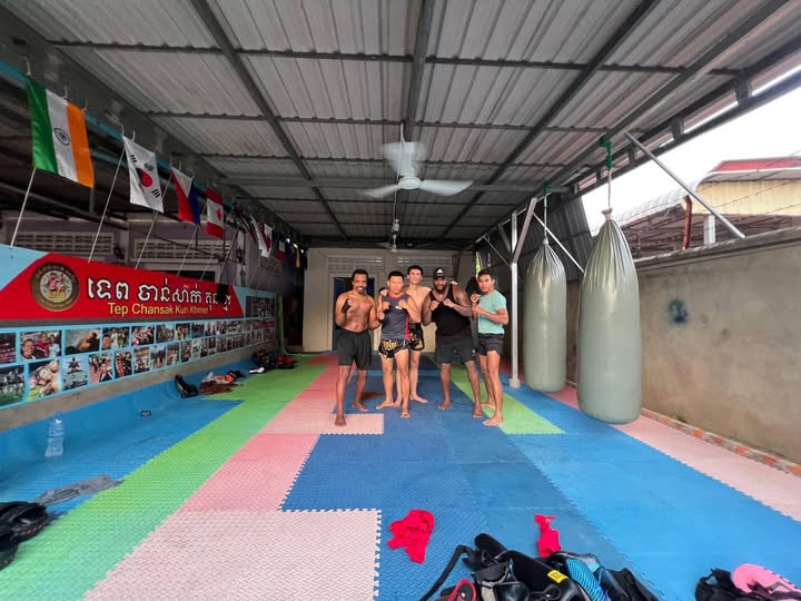Kun Khmer training at Kun Khmer Club in Siem Reap